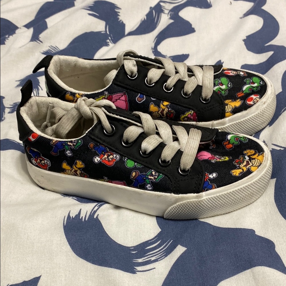 Kids Cartoon Character Black Sneakers
